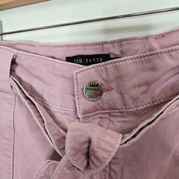 TED BAKER OWTIS Pink Owtis Relaxed-fit High-rise Cotton-blend Utility Shorts 4 - Picture 6 of 12